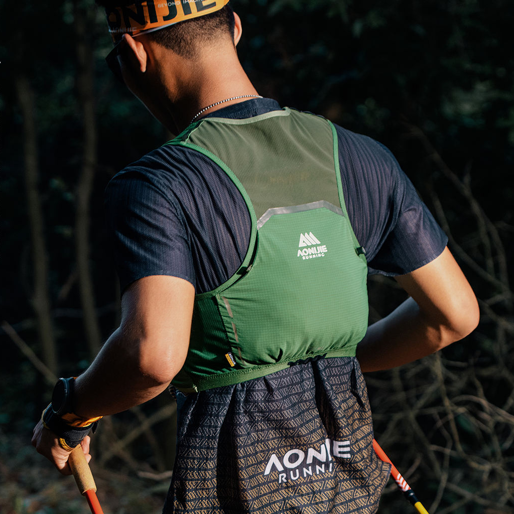 AONIJIE MB-4L MB-8L MB-12L Professional Black Sports Running Backpack Marathon Off Road Outdoor Mountaineering Knapsack for Hiking Cycling