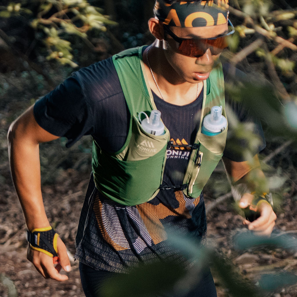 AONIJIE MB-4L MB-8L MB-12L Professional Black Sports Running Backpack Marathon Off Road Outdoor Mountaineering Knapsack for Hiking Cycling