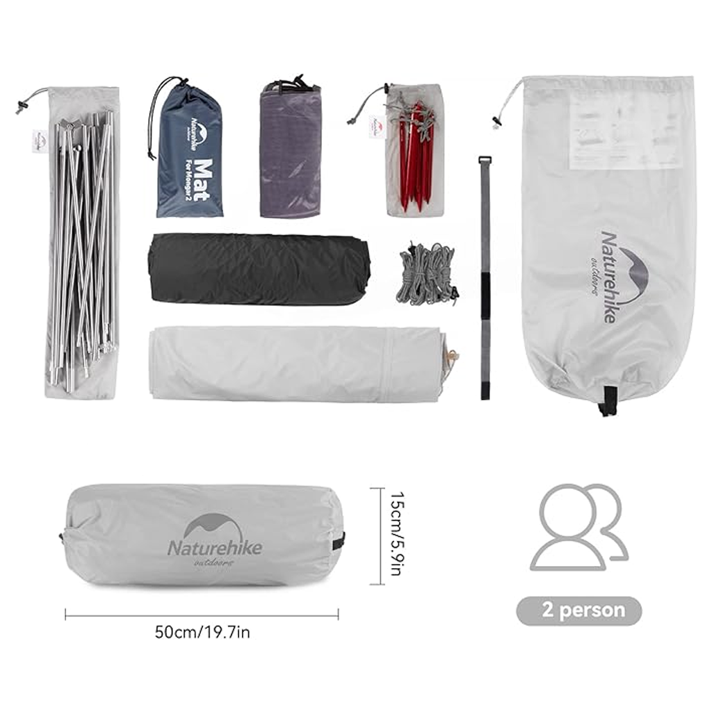 Naturehike Tenda Hiking Mongar NH17T007-M Tenda Ultralight 2 Orang NH19M002-J
