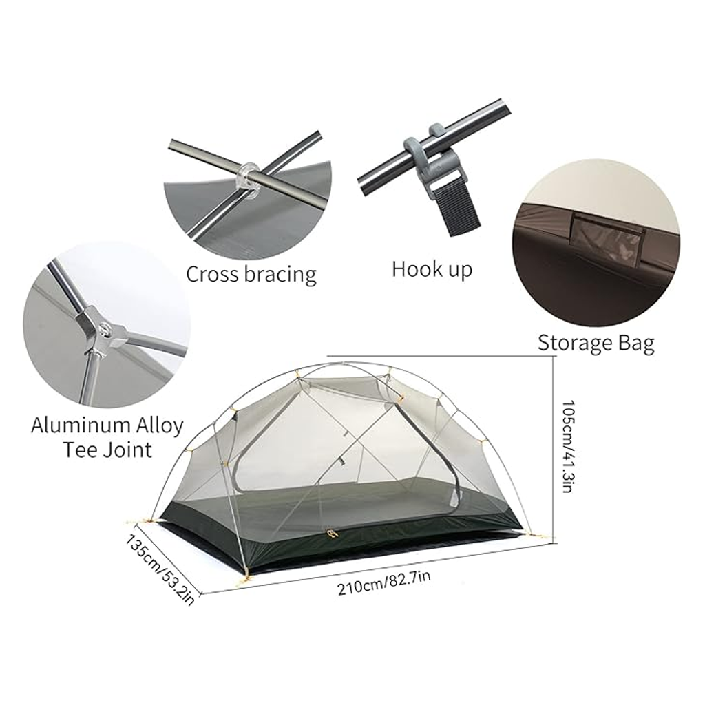 Naturehike Tenda Hiking Mongar NH17T007-M Tenda Ultralight 2 Orang NH19M002-J