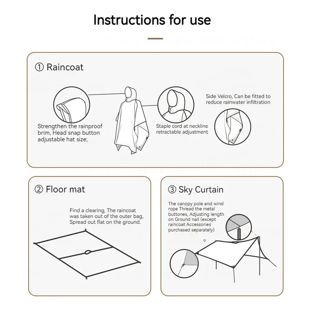 Mobi Garden Jas Hujan Poncho 3 in 1 Multifungsi Mantel NX23667003 Waterproof Raincoat Flysheet Matrass Bivak Outdoor
