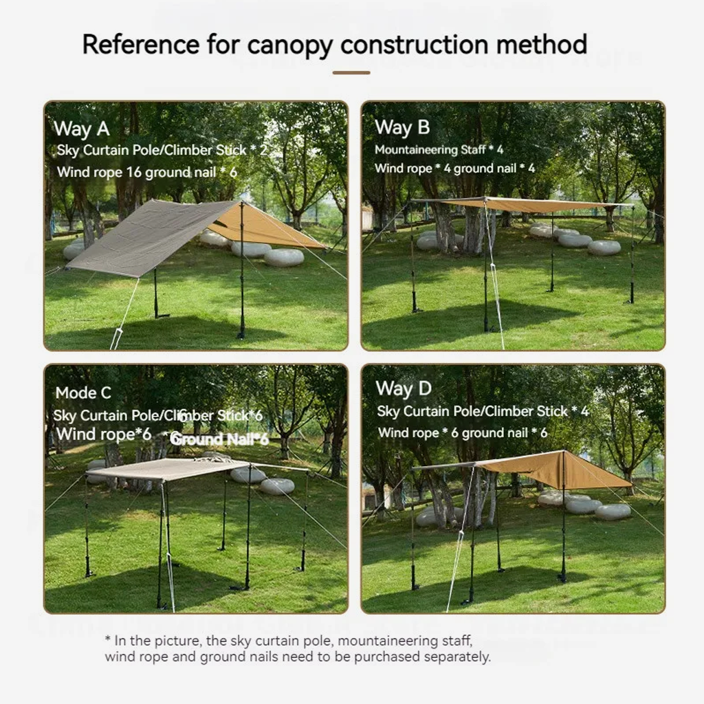 Mobi Garden Jas Hujan Poncho 3 in 1 Multifungsi Mantel NX23667003 Waterproof Raincoat Flysheet Matrass Bivak Outdoor