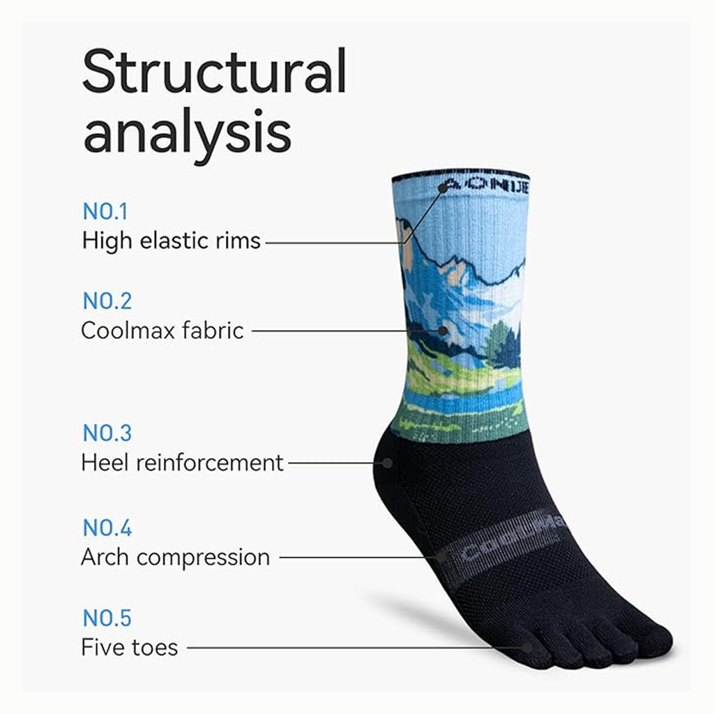 Aonijie Kaos Kaki E4843 Finger Crew Socks Pasang