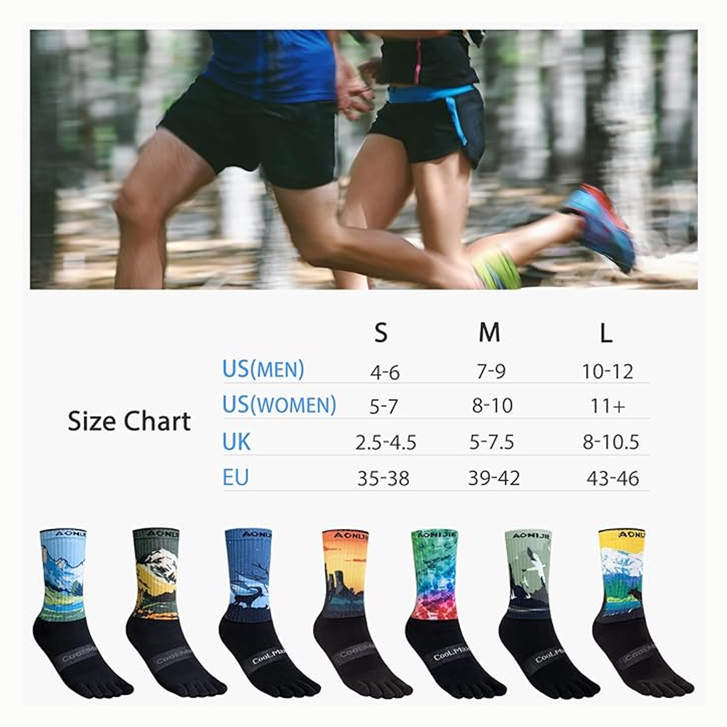 Aonijie Kaos Kaki E4843 Finger Crew Socks Pasang