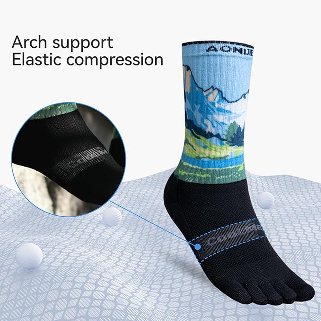 Aonijie Kaos Kaki E4843 Finger Crew Socks Pasang