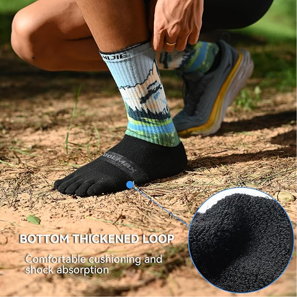 Aonijie Kaos Kaki E4843 Finger Crew Socks Pasang