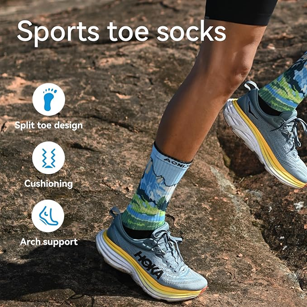 Aonijie Kaos Kaki E4843 Finger Crew Socks Pasang