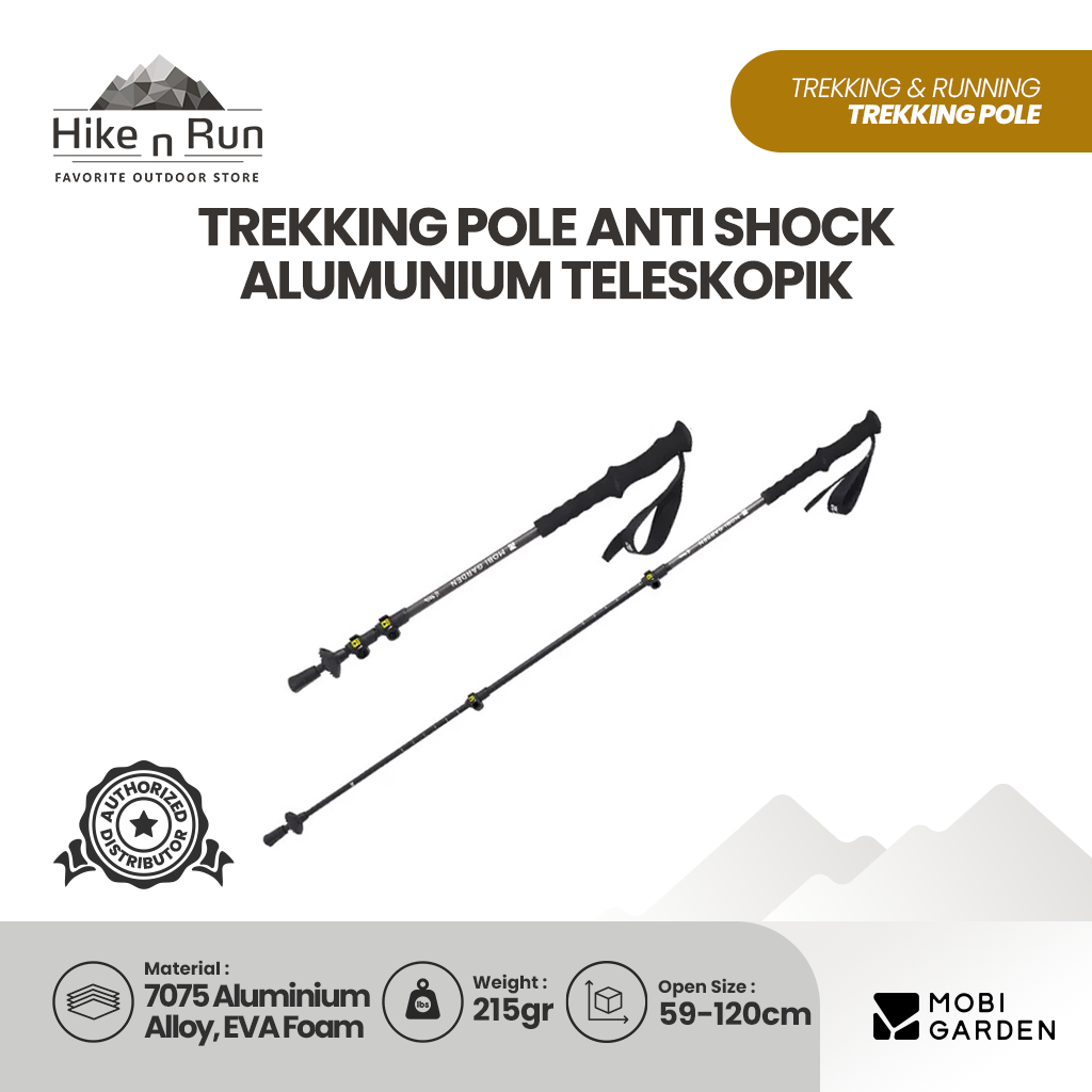 Mobi Garden Trekking Pole Telescopic 7075 Aluminium NX25667010 Trekpole Anti-Shock Ultra Light Tongkat Gunung Lipat Teleskopik Hiking Camping NX25667011