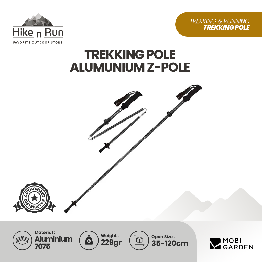 Mobi Garden Trekking Pole Hiking Lipat Alumunium ZT NX25667012 Ultra Light Z-Pole Portable Trekpole Pendaki Trail Run NX25667013