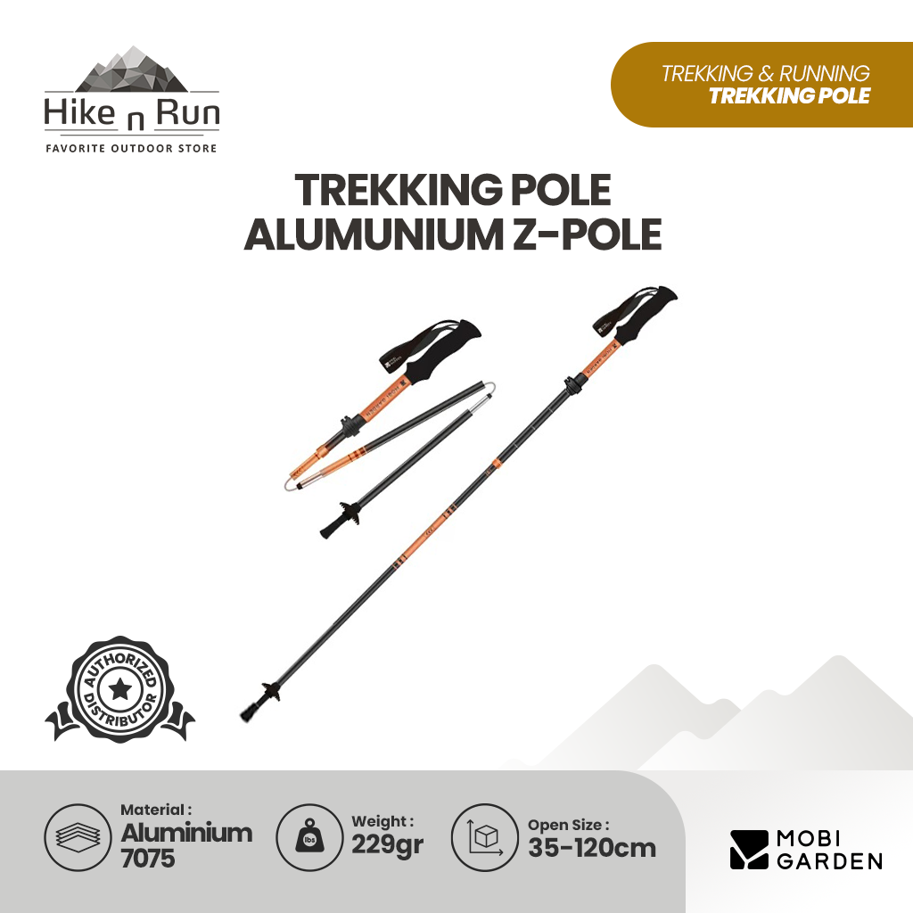 Mobi Garden Trekking Pole Hiking Lipat Alumunium ZT NX25667012 Ultra Light Z-Pole Portable Trekpole Pendaki Trail Run NX25667013