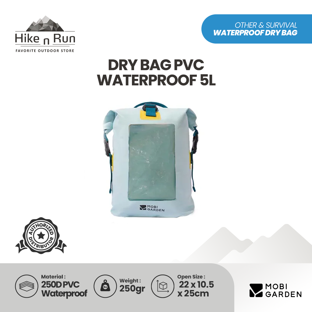 Mobi Garden Tas Waterproof Dry Bag PVC NX25691001 Tas Anti Air 5L 10L 20L Tas Rafting Hiking Trekking Travelling Outdoor Tahan Basah Air NX256910012 NX256910013