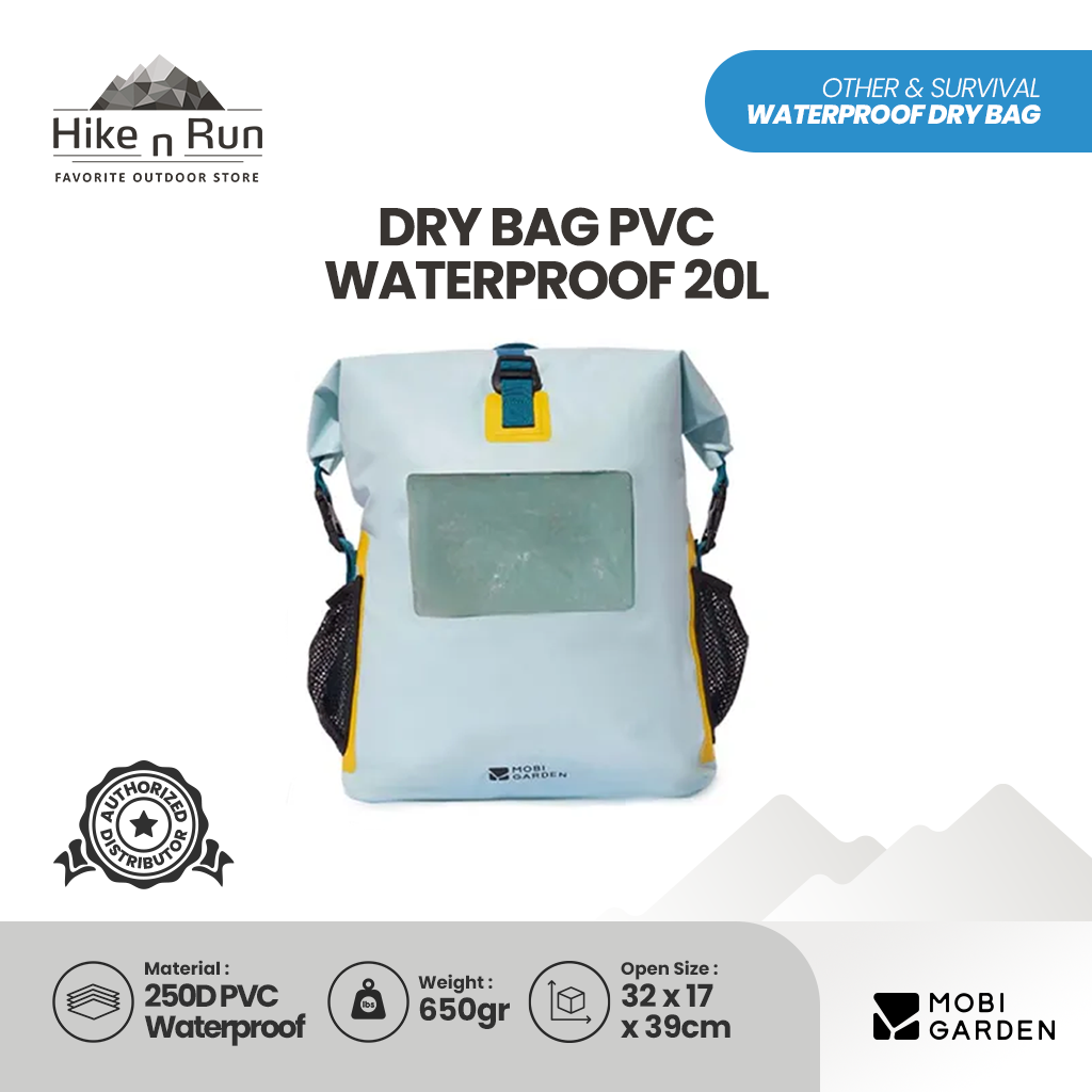 Mobi Garden Tas Waterproof Dry Bag PVC NX25691001 Tas Anti Air 5L 10L 20L Tas Rafting Hiking Trekking Travelling Outdoor Tahan Basah Air NX256910012 NX256910013