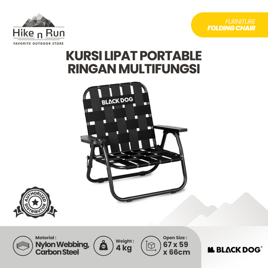 Kursi Lipat Portable Multifungsi Blackdog CBD2550JJ068 Ultralight Camping Chair Webbing Folding Chair Multifunction