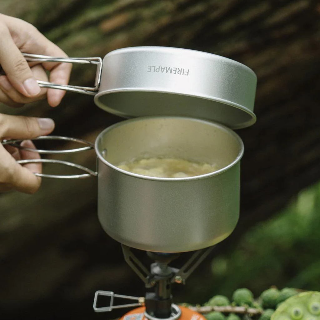 Firemaple Alat Masak Camping Ultralight Frost Mini Cookware Aluminium Cooking Set 1-2P Non-Stick Nesting Set Hiking