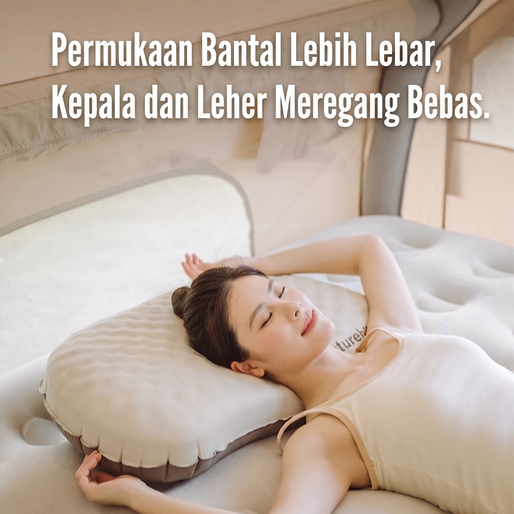 Naturehike Bantal Tiup Travel Spons Ultralight CNK2300DZ024 Bantal Camping Inflatable Memory Foam Pillow Outdoor