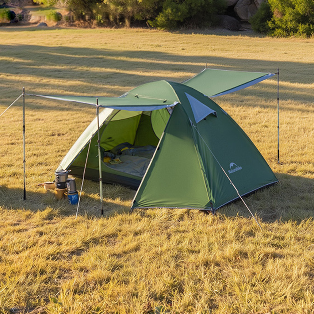 Naturehike Tenda Hiking Double Layer 2 3 orang CNK2550WS038 Bleik Base Camping Tent 210T Tenda Gunung 2P 3P
