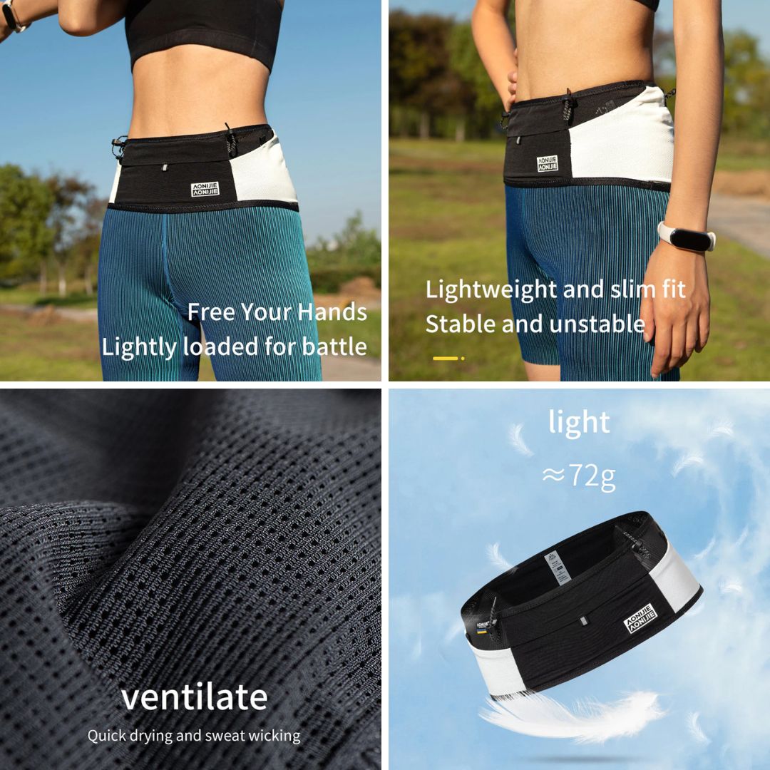 AONIJIE W8121 Running Waist Bag Ultralight Tas Pinggang Lari Stretch Anti Bounce Slim Sport Belt Outdoor