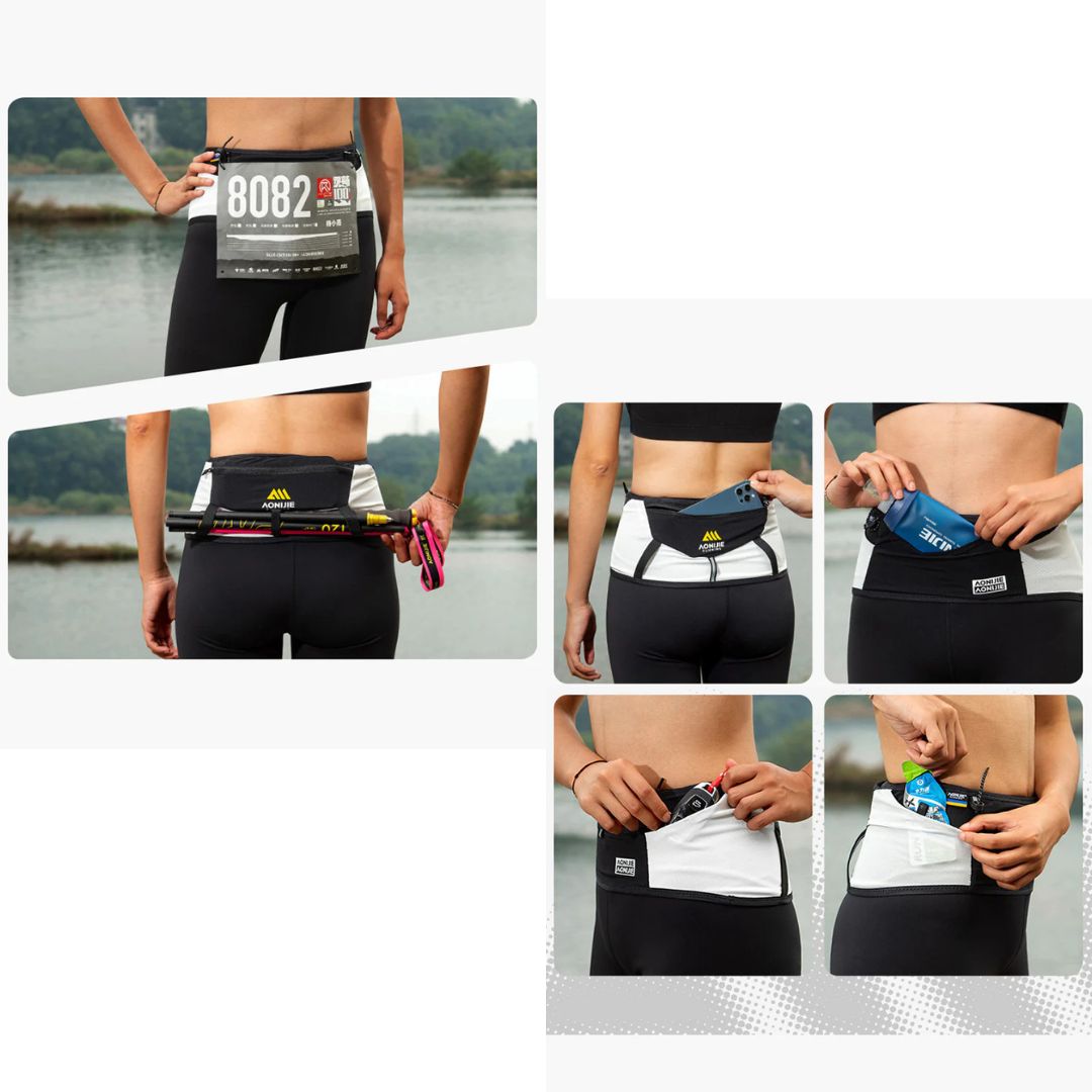 AONIJIE W8121 Running Waist Bag Ultralight Tas Pinggang Lari Stretch Anti Bounce Slim Sport Belt Outdoor