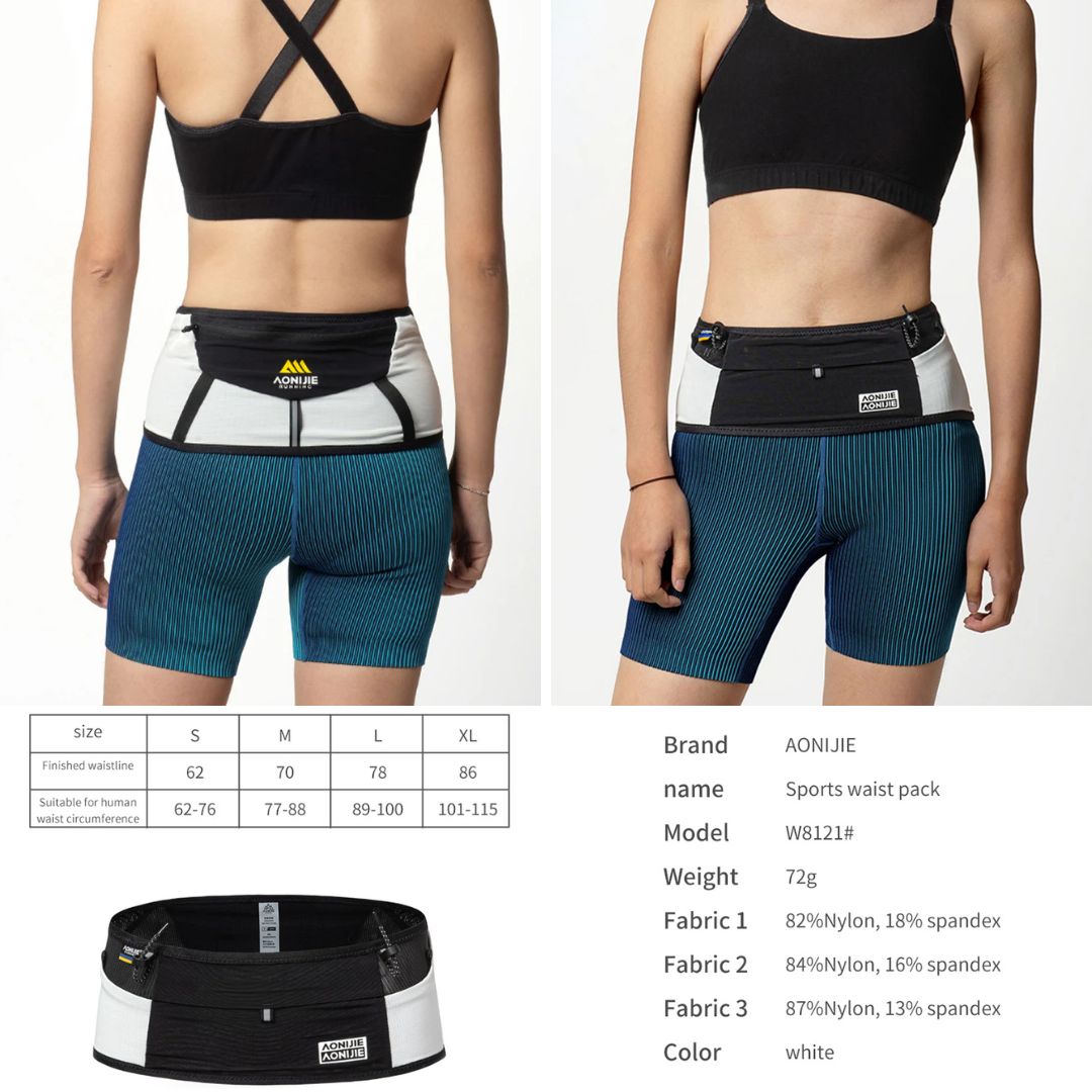 AONIJIE W8121 Running Waist Bag Ultralight Tas Pinggang Lari Stretch Anti Bounce Slim Sport Belt Outdoor