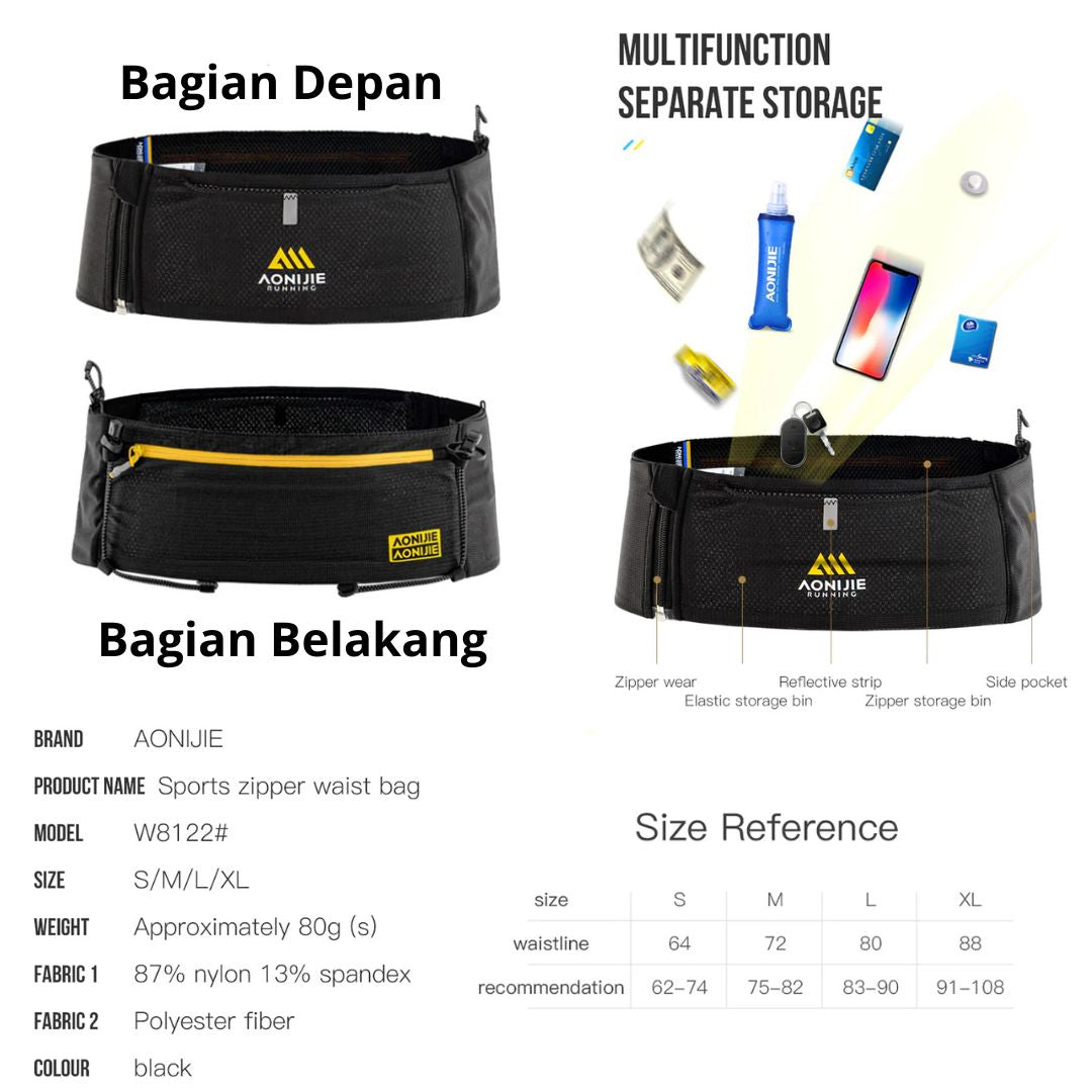 AONIJIE W8122 Running Waist Bag Tas Pinggang Lari Trail Running Sport Belt Outdoor