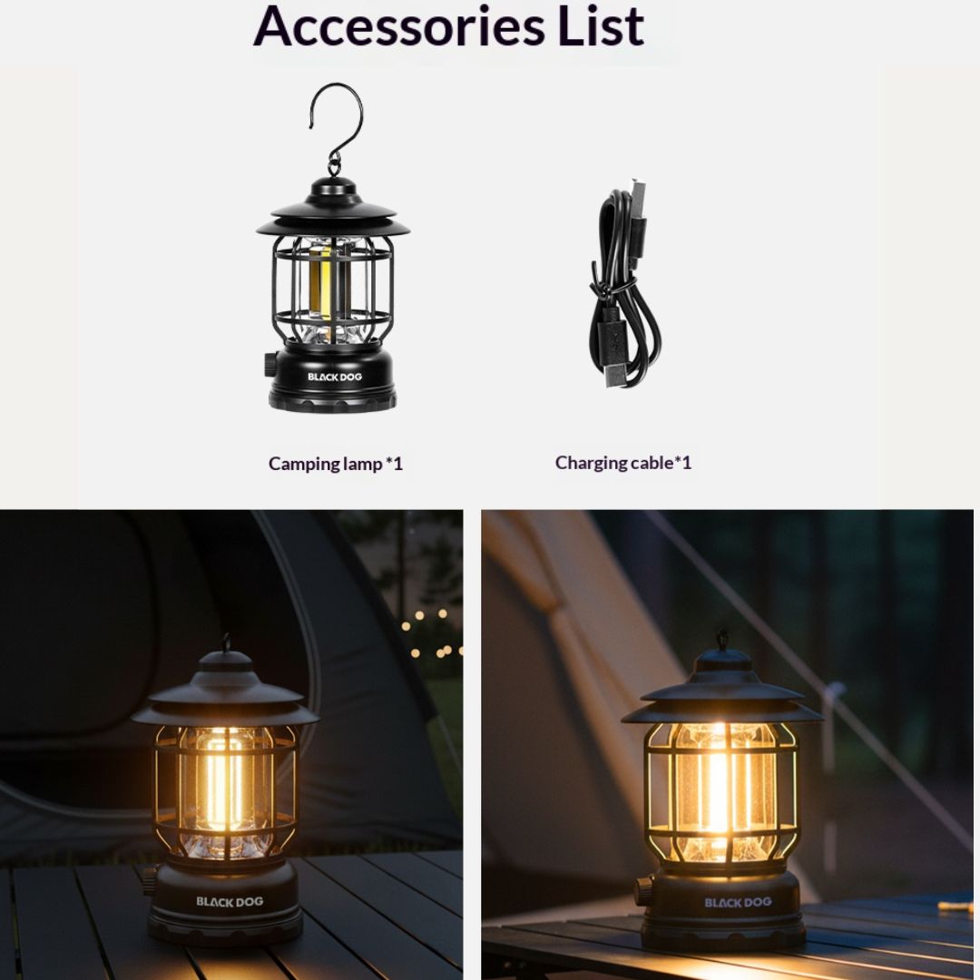 Blackdog Lampu Tenda Vintage Estetik CBD2550ZM043 Candlelight Retro Camping Lamp LED Ambient Light