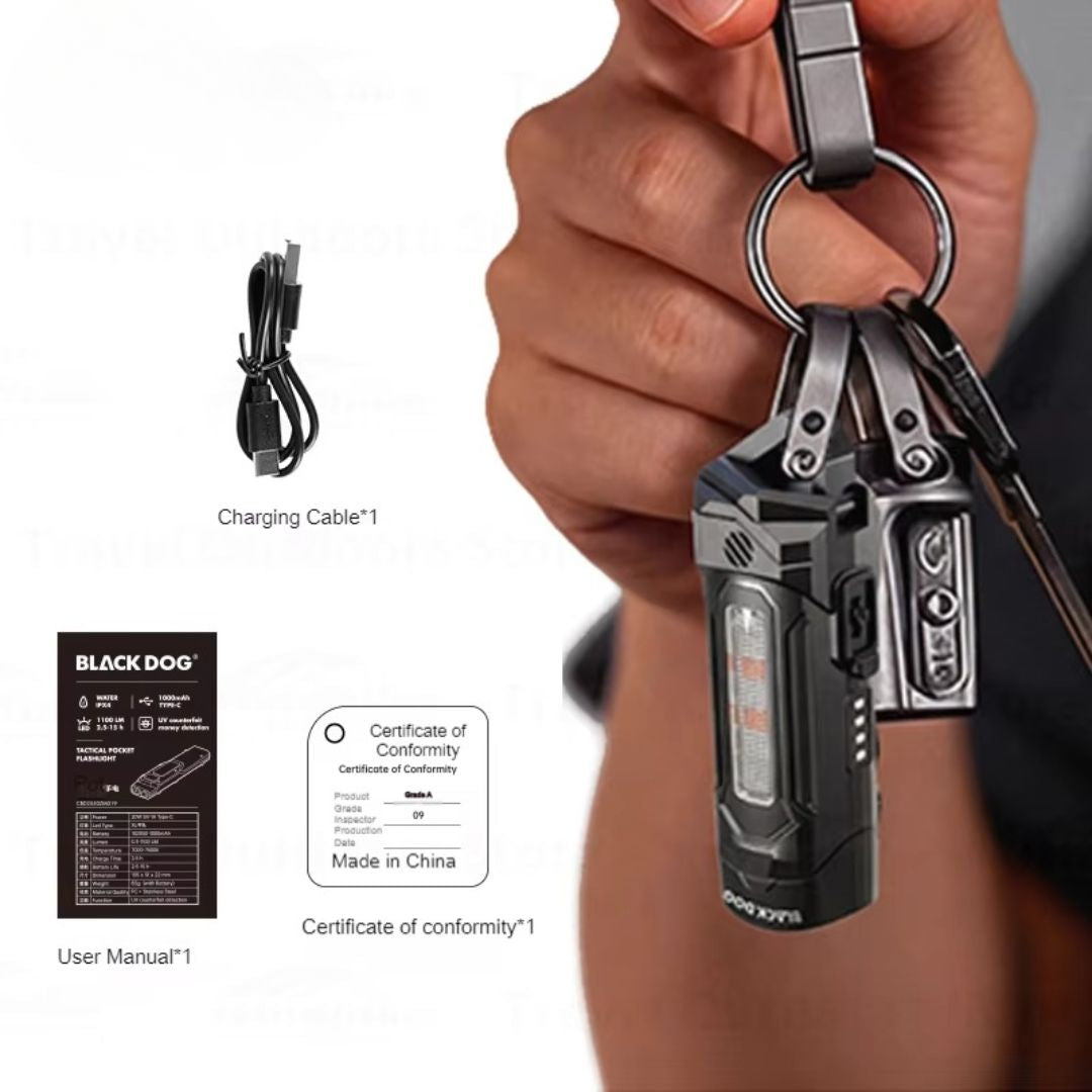Blackdog Lampu Senter Multifungsi Tactical Emergency Hiking CBD2550ZM048 Mini Tactical Light Flashlight Camping Travelling Red Laser