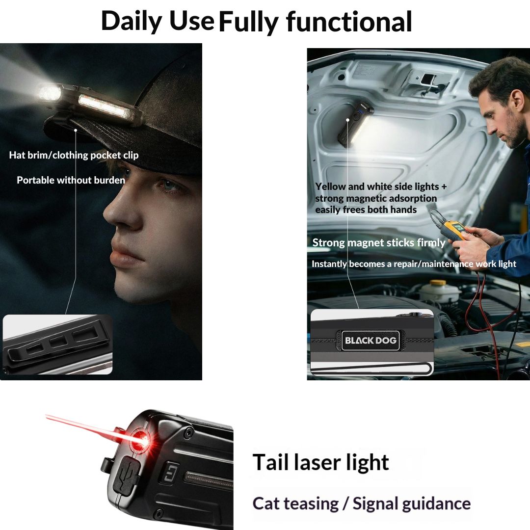 Blackdog Lampu Senter Multifungsi CBD2550ZM045 Night Blade R2 Tactical Flashlight