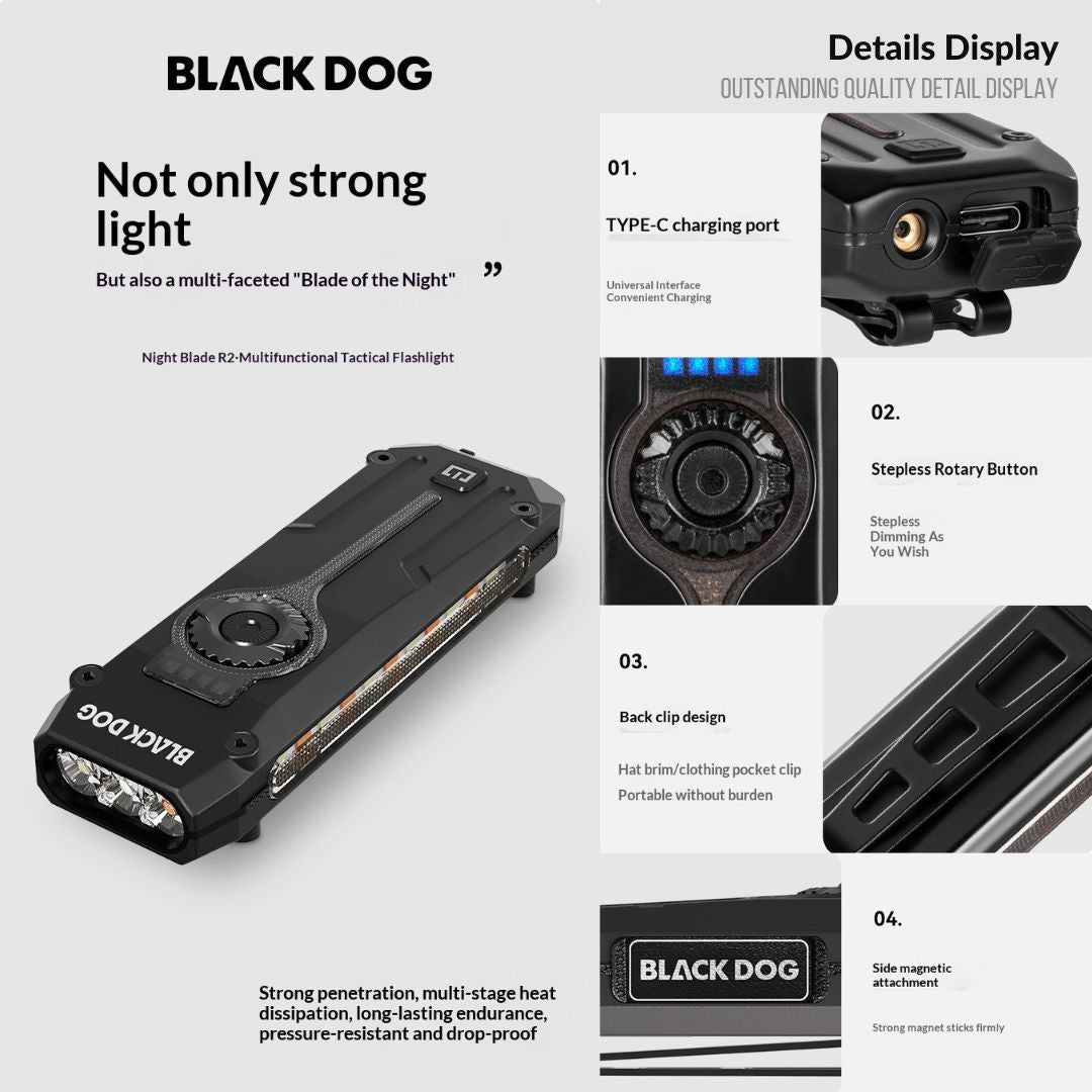 Blackdog Lampu Senter Multifungsi CBD2550ZM045 Night Blade R2 Tactical Flashlight