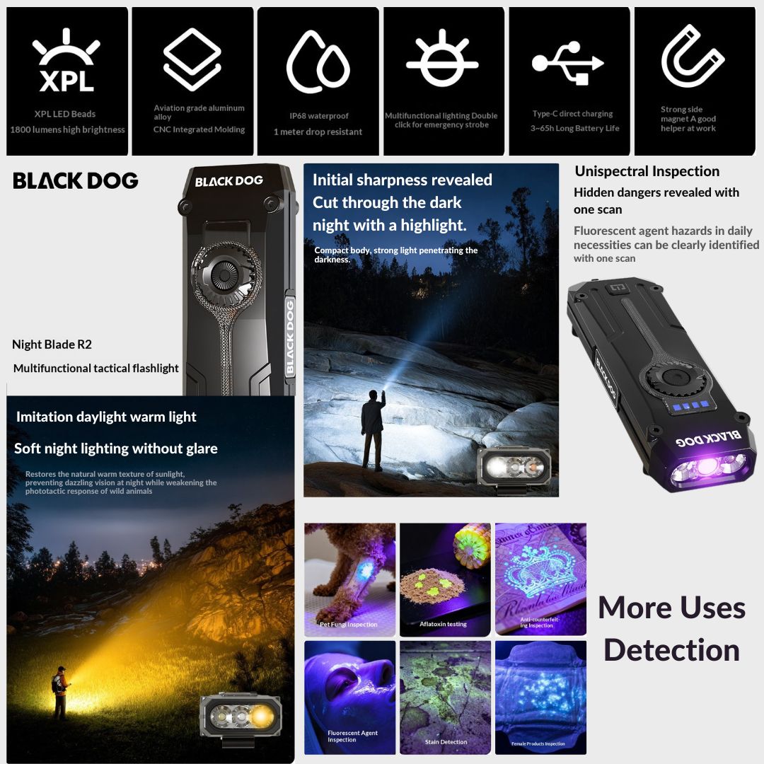 Blackdog Lampu Senter Multifungsi CBD2550ZM045 Night Blade R2 Tactical Flashlight