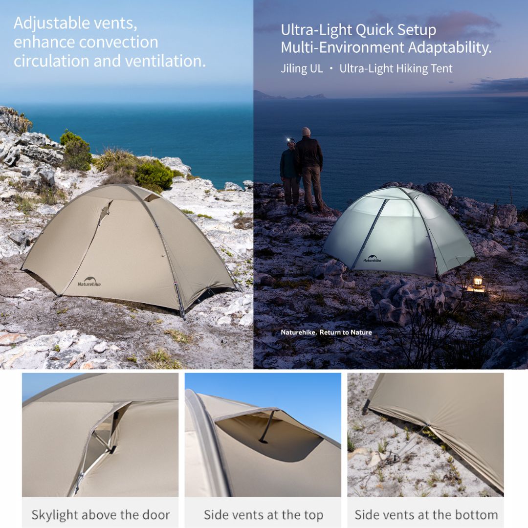 Naturehike Giling Pro Ultralight Tent 1P 2P CNK2650WS013 Tenda Hiking Camping Waterproof Premium 1 2 orang CNK2650WS015