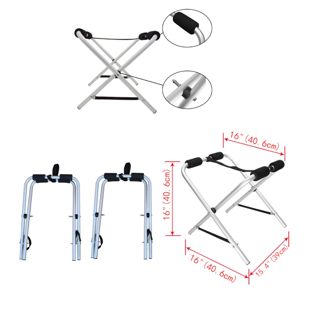 Mantasport Stand Kayak Aluminium Folding X Stand Canoe Rack Portable Anti Lecet Dudukan Kayak Lipat