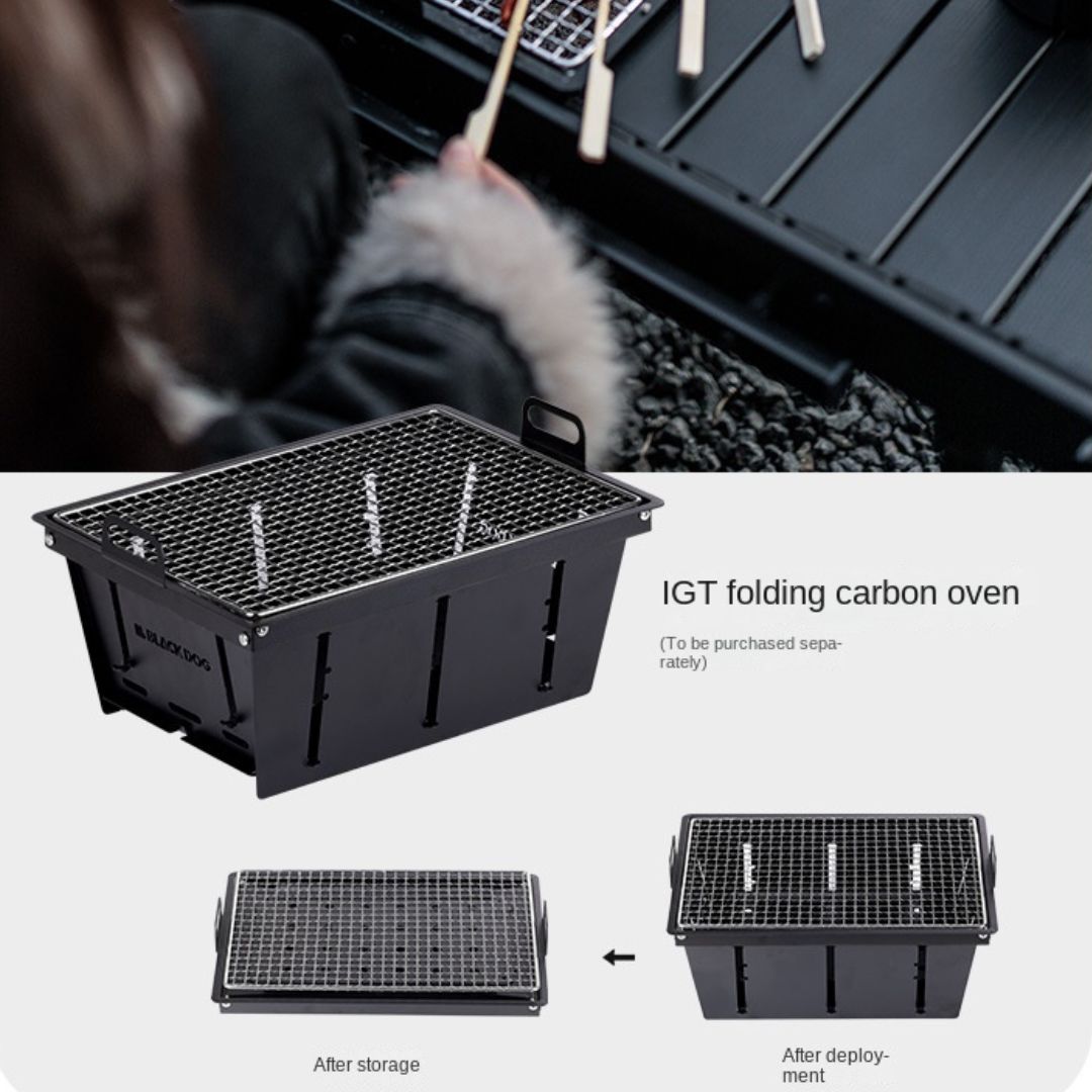 Blackdog Gill Lipat Camping CBD2300CF012 IGT Black Steel Charcoal Grill Modular IGT Portable BBQ Grill Outdoor