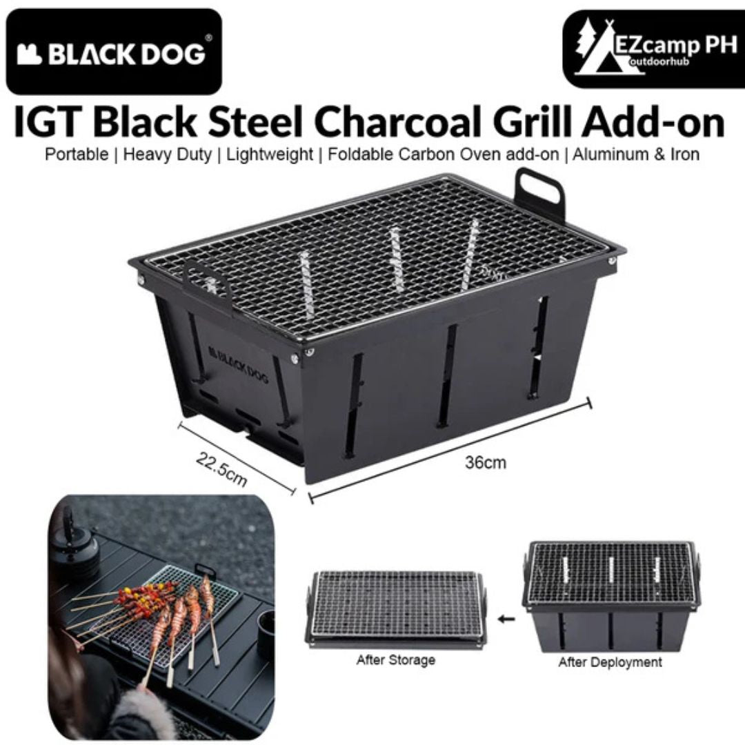Blackdog Gill Lipat Camping CBD2300CF012 IGT Black Steel Charcoal Grill Modular IGT Portable BBQ Grill Outdoor