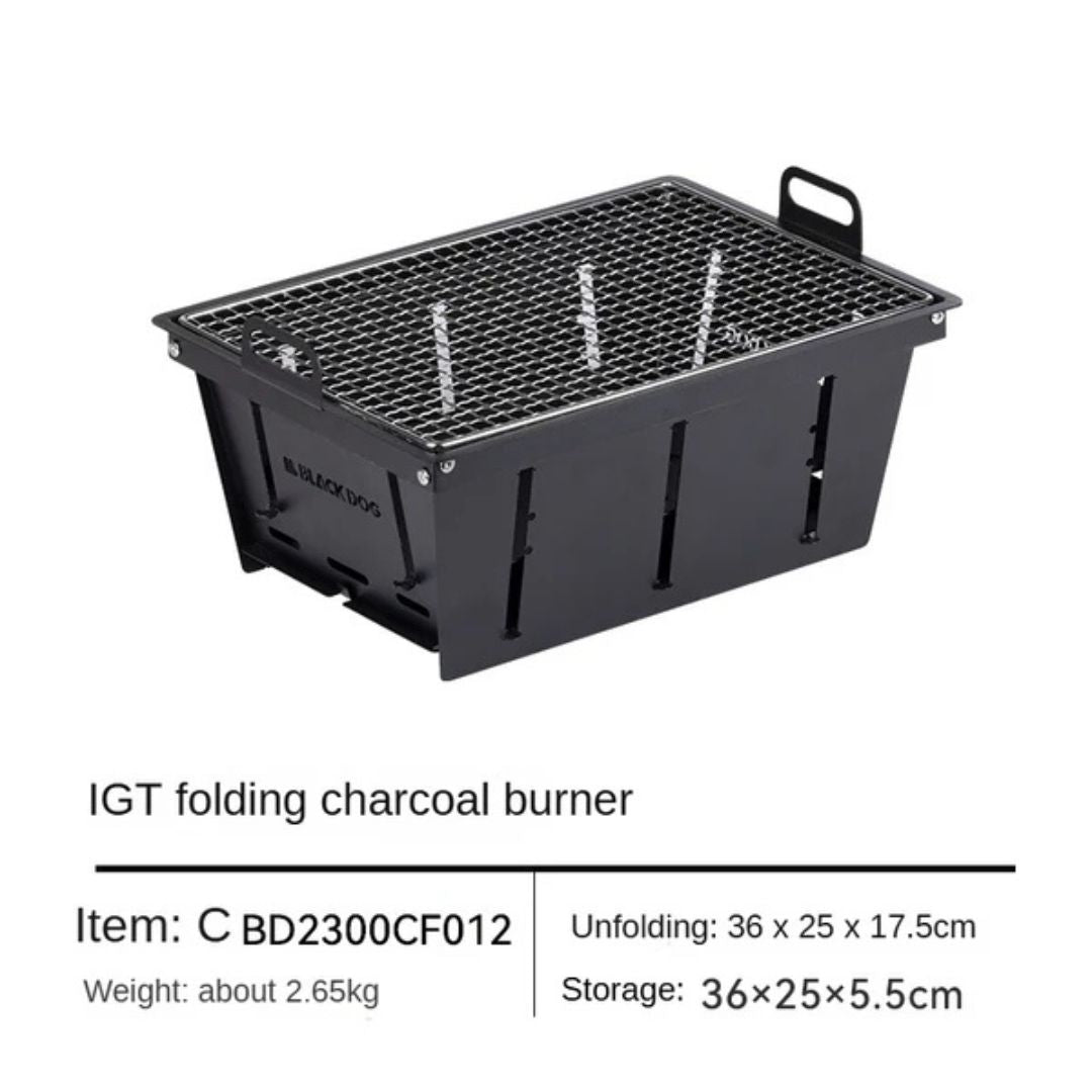 Blackdog Gill Lipat Camping CBD2300CF012 IGT Black Steel Charcoal Grill Modular IGT Portable BBQ Grill Outdoor