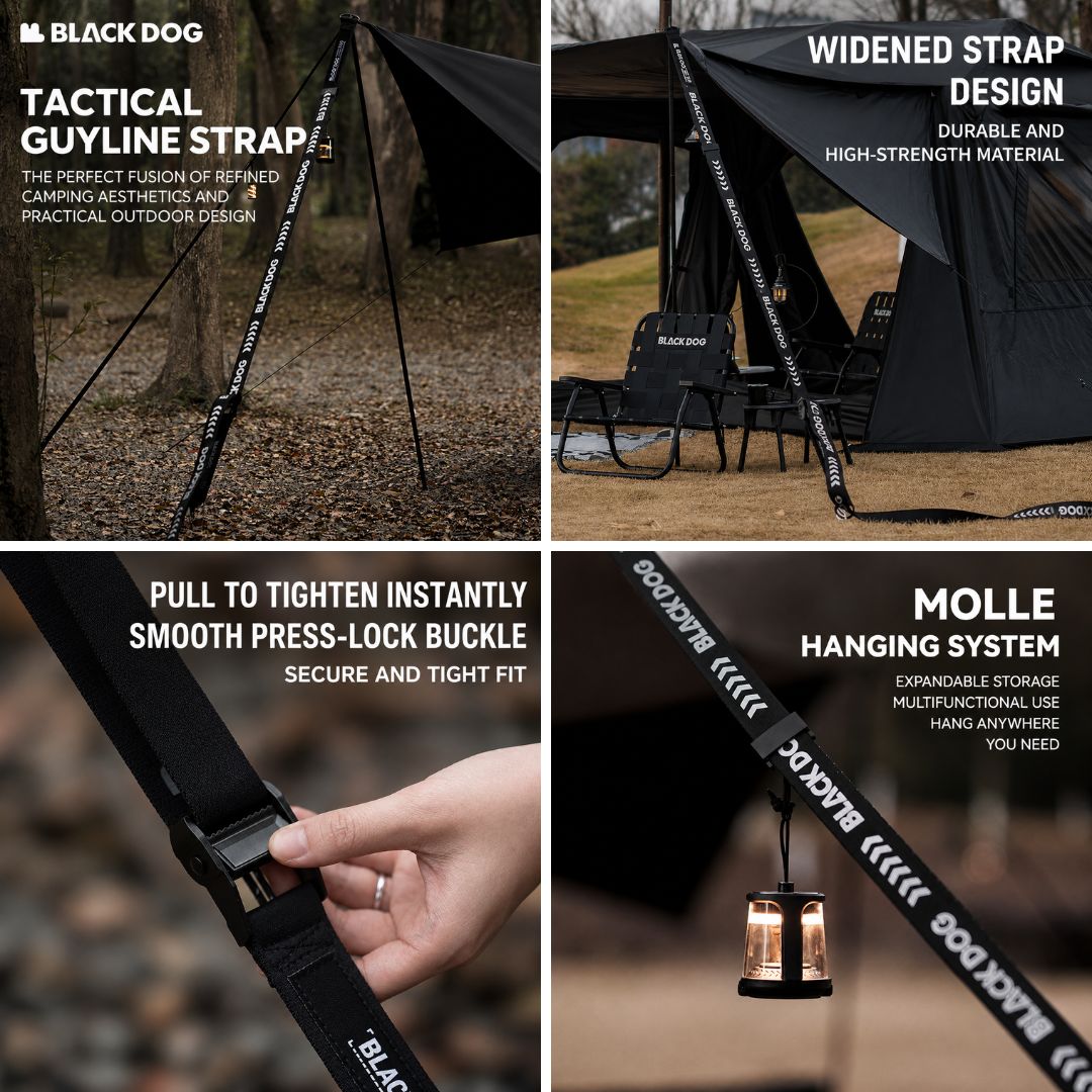 Blackdog Tali Pengikat Tenda Multifungsi Tactical CBD2650PJ011 Tactical Guyline Strap Reflective Camping Strap