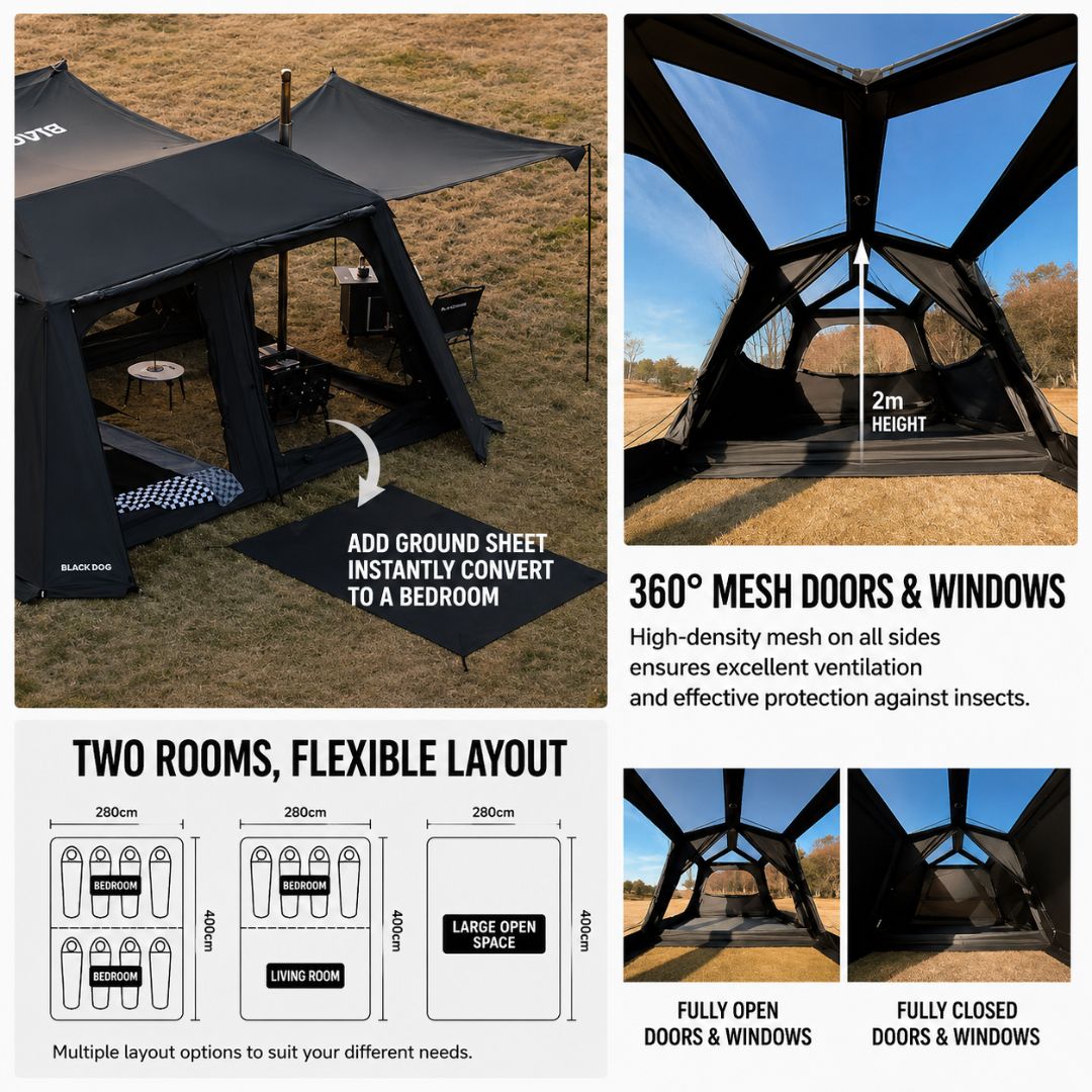 Blackdog Tenda Otomatis Star Chaser 13X CBD2550WS074 Cabin Tent Quick Open Tenda Camping Family Outdoor