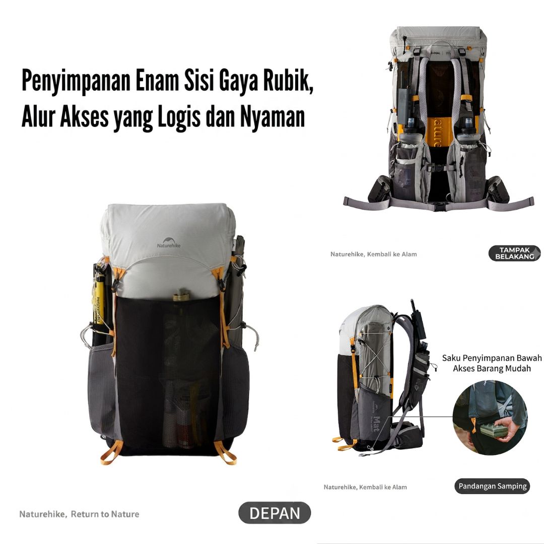 Naturehike Tas Hiking Gunung Ringan Hydrogen 25L Ultralight Backpack CNK2550XB010-D8U Tas Ransel Hiking Lipat Ringan Waterproof Daypack Travel Outdoor