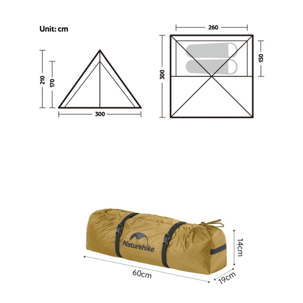 Tenda Camping Naturehike CNK2300ZP025 Ranch Fire Pyramid Tent