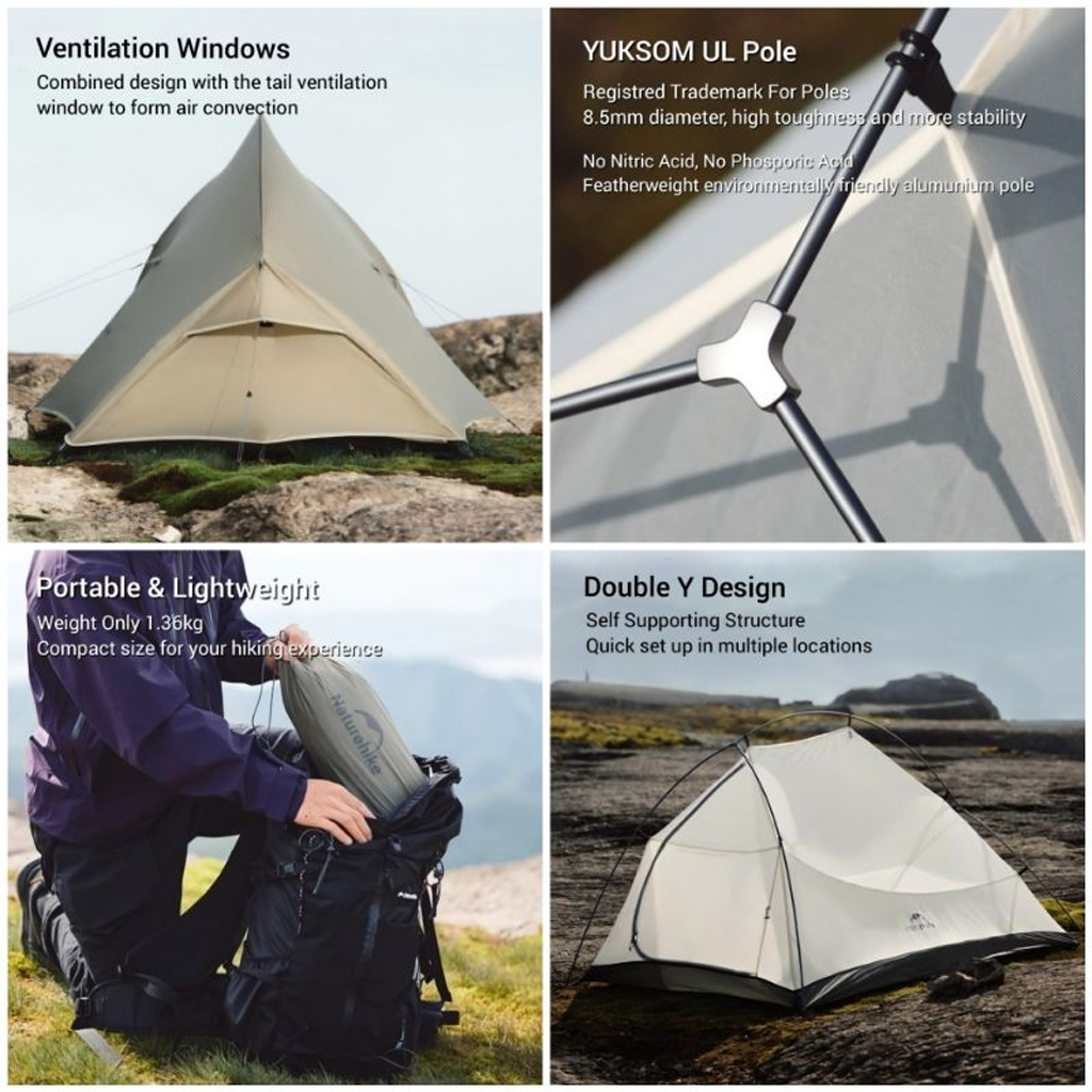 Tenda Hiking Cloud Up Pro 20D Naturehike CNK2350WS020 Hiking Ultralight Tent 2P