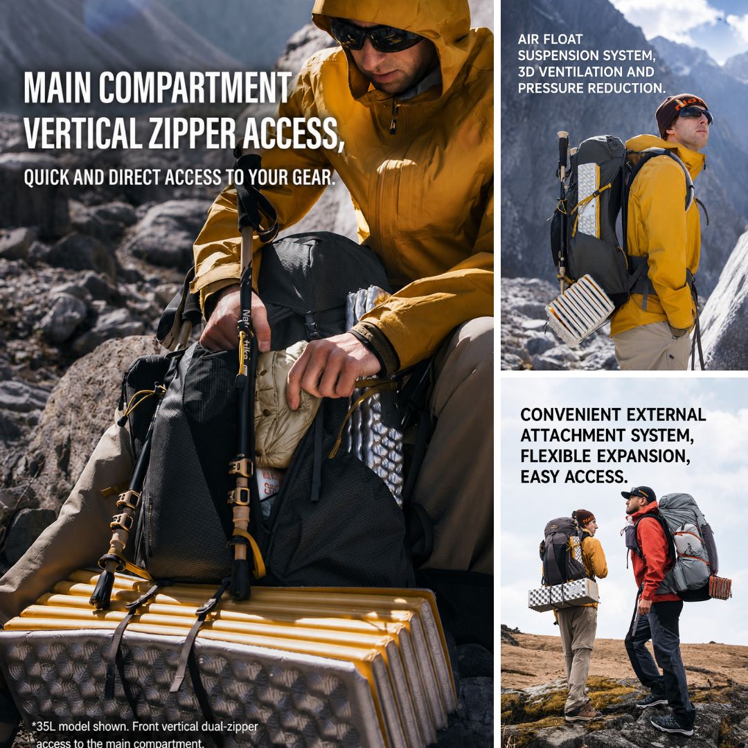 Naturehike Tas Gunung Carrier Ringan Seek Wind Pro 35+5L 65+5L CNK2550XB016 Ultralight Backpack Ransel Hiking Daypack Travel Outdoor