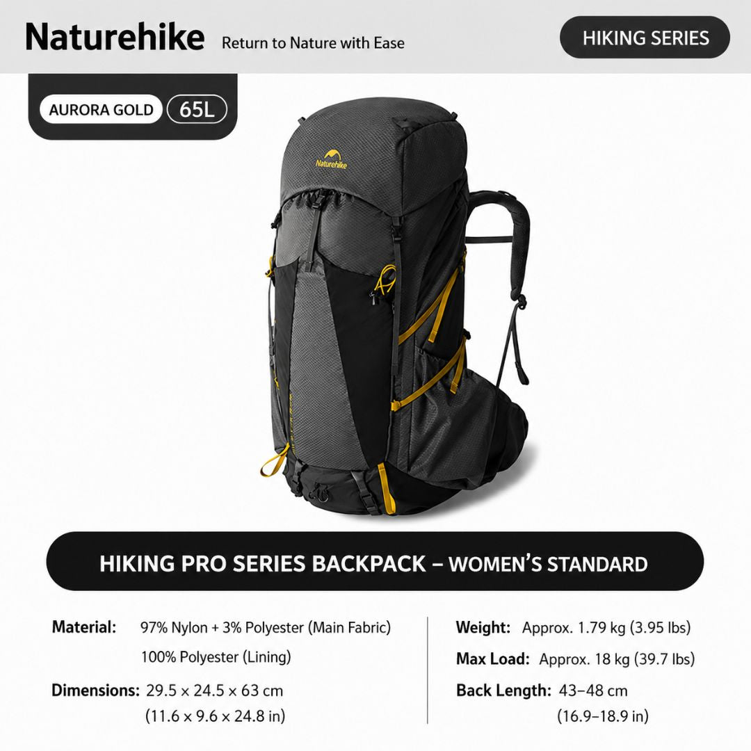 Naturehike Tas Gunung Carrier Ringan Seek Wind Pro 35+5L 65+5L CNK2550XB016 Ultralight Backpack Ransel Hiking Daypack Travel Outdoor