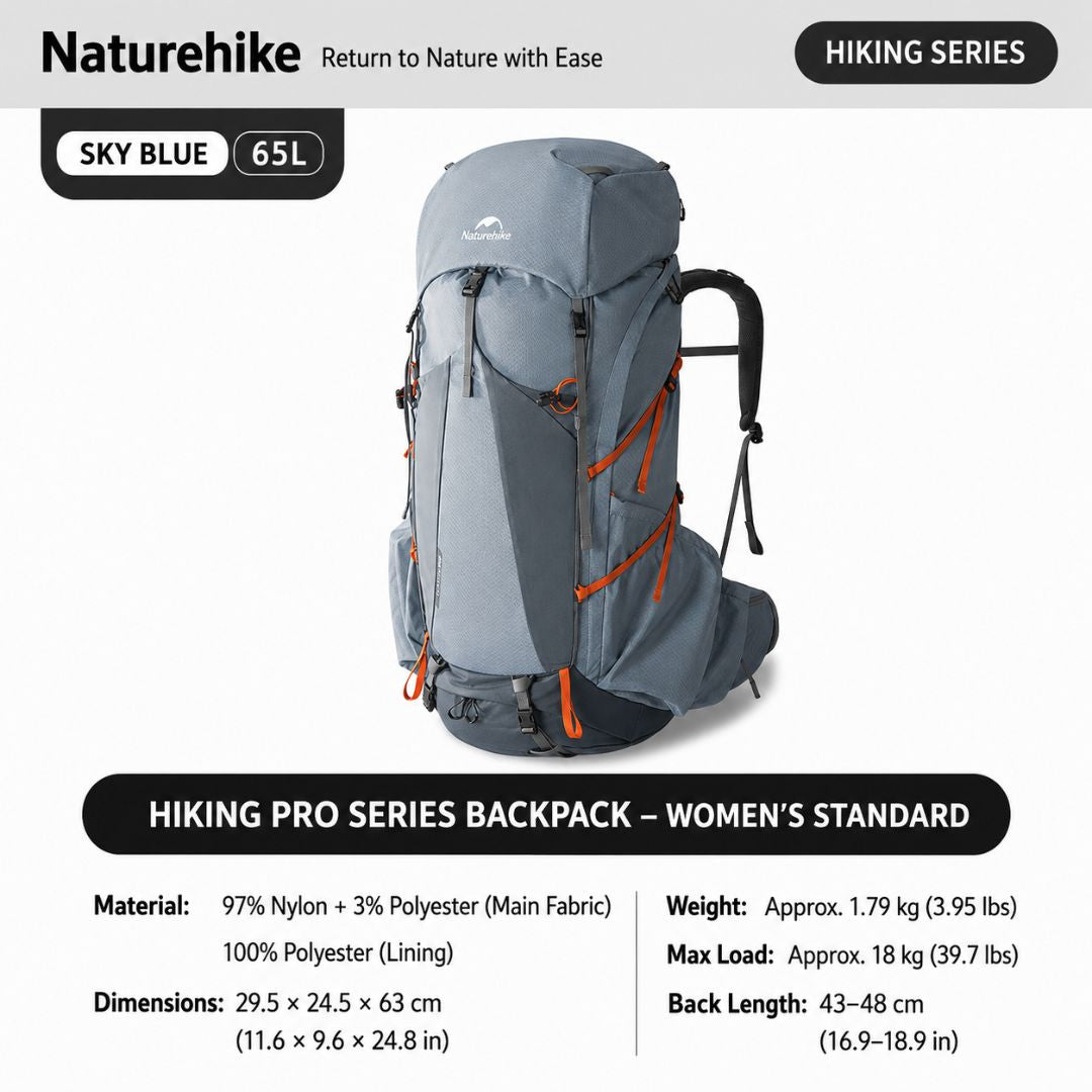Naturehike Tas Gunung Carrier Ringan Seek Wind Pro 35+5L 65+5L CNK2550XB016 Ultralight Backpack Ransel Hiking Daypack Travel Outdoor