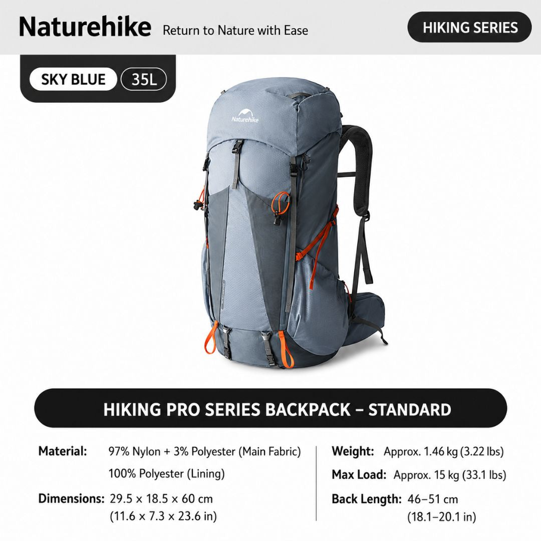 Naturehike Tas Gunung Carrier Ringan Seek Wind Pro 35+5L 65+5L CNK2550XB016 Ultralight Backpack Ransel Hiking Daypack Travel Outdoor