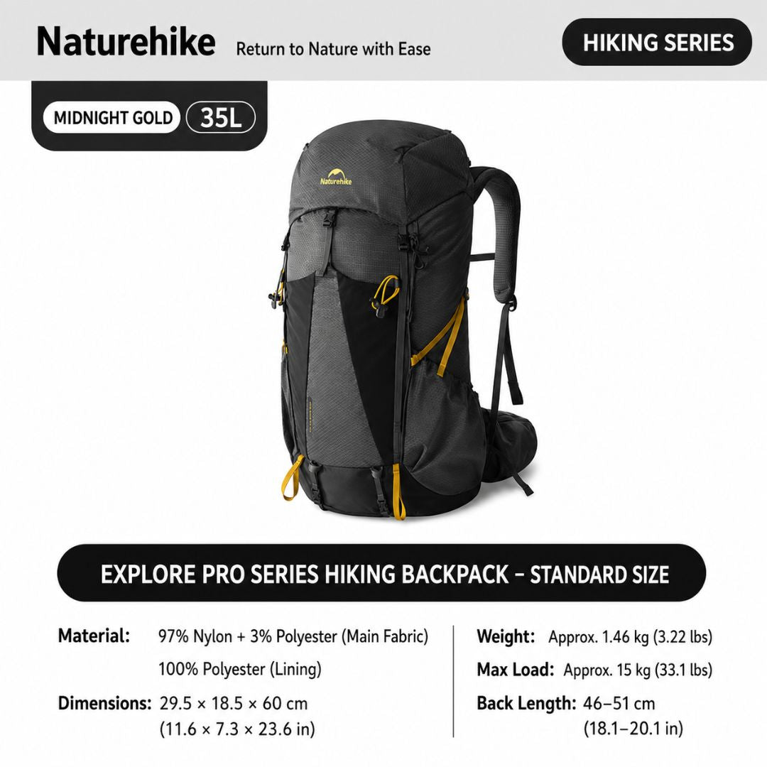 Naturehike Tas Gunung Carrier Ringan Seek Wind Pro 35+5L 65+5L CNK2550XB016 Ultralight Backpack Ransel Hiking Daypack Travel Outdoor