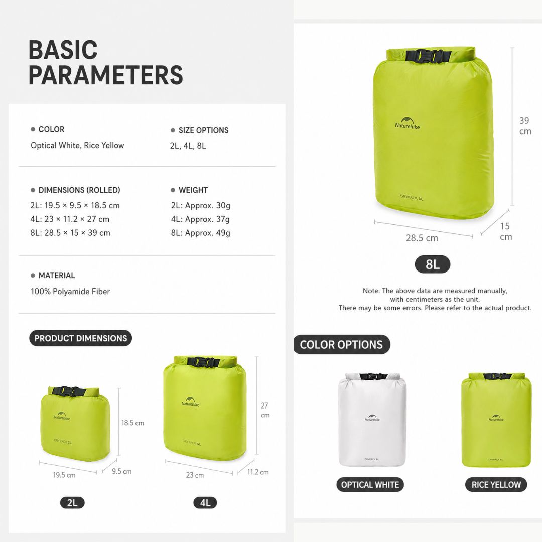 Naturehike Tas Penyimpanan Anti Air CNK2550XB012 Dry Bag Waterproof Storage Bag Ultralight 2L 4L 8L