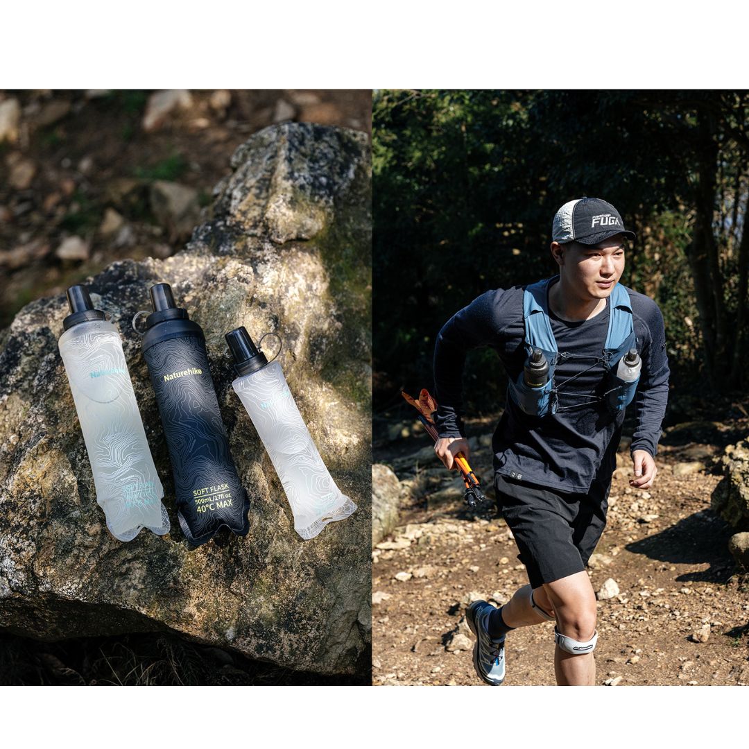 Naturehike Botol Minum Lipat Hiking Ultralight CNK2650CF013 Soft Flask TPU Foldable Water Bottle 250ml 500ml Running Trail Running Outdoor