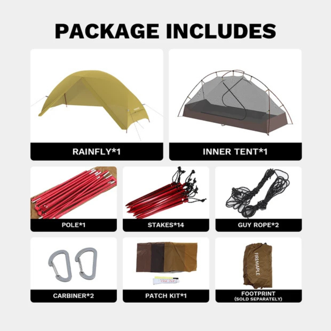 Firemaple Campbed Tenda Ultralight Tropics 1P Backpacking Camping Tent Tempat Tidur MotoCamp