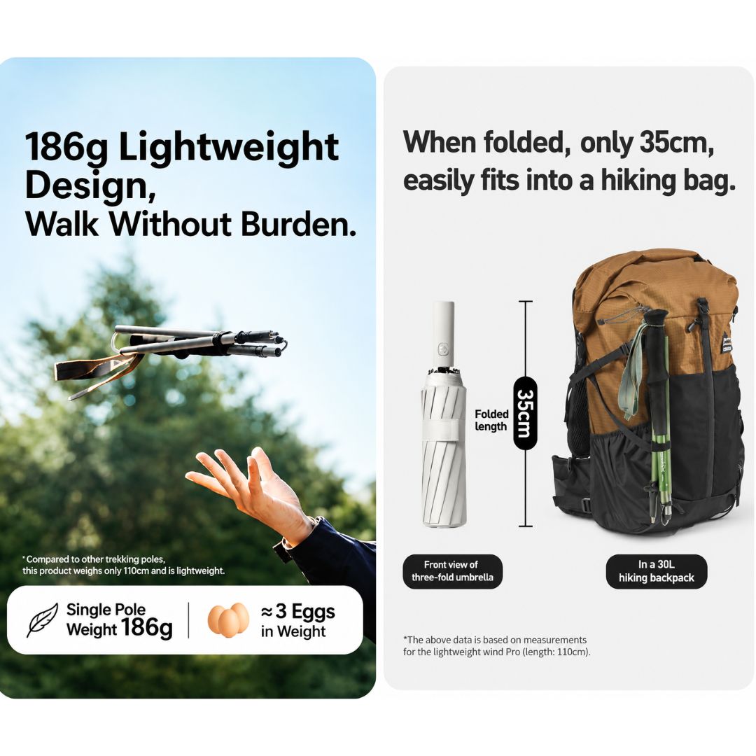 Naturehike Trekking Pole Folding Ultralight Pro CNK2450DS016 Tongkat Lipat Hiking Trekking Camping Travelling