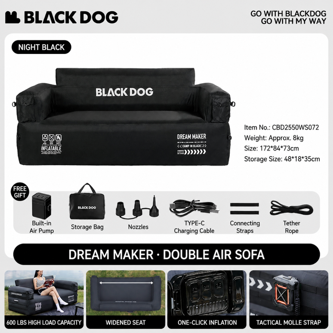 Blackdog Sofa Angin Camping Portable CBD2550WS072 Inflatable Sofa Camping with  Pump