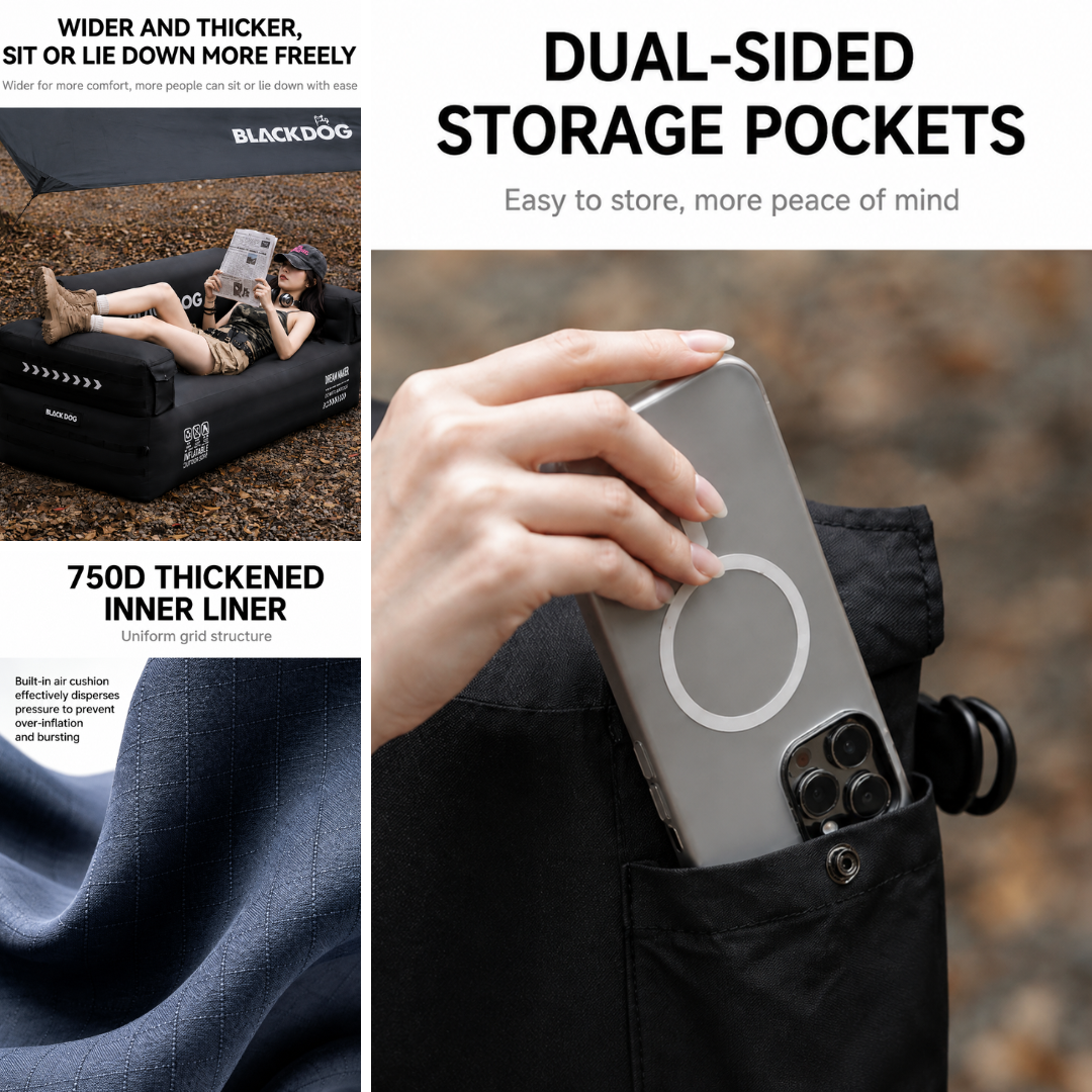 Blackdog Sofa Angin Camping Portable CBD2550WS072 Inflatable Sofa Camping with  Pump